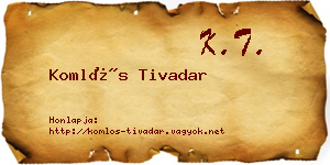 Komlós Tivadar névjegykártya