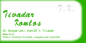 tivadar komlos business card